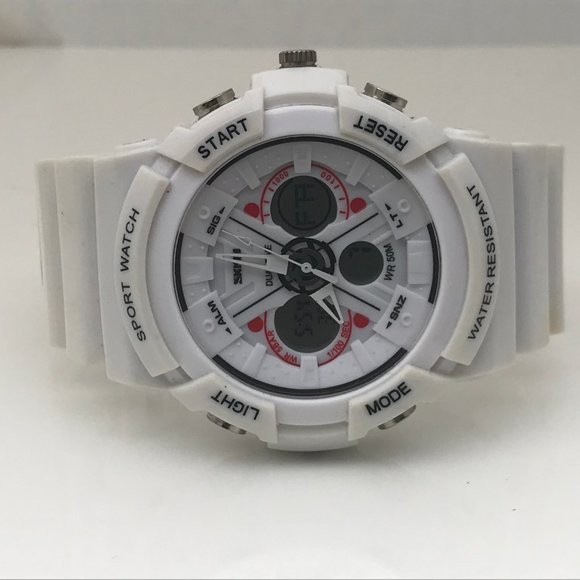 SKMEI Men Watch Dual Time White Sport Multi Functi - Picture 3 of 11